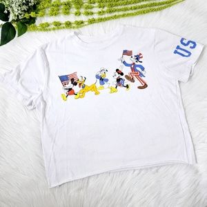 Disney Patriotic Cropped Tee